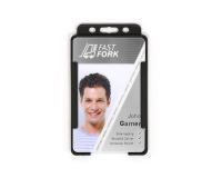 Black Single-Sided Open Faced ID Card Holders - Portrait (Pack of 100)